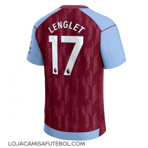 Camisa de Futebol Aston Villa Clement Lenglet #17 Equipamento Principal 2023-24 Manga Curta